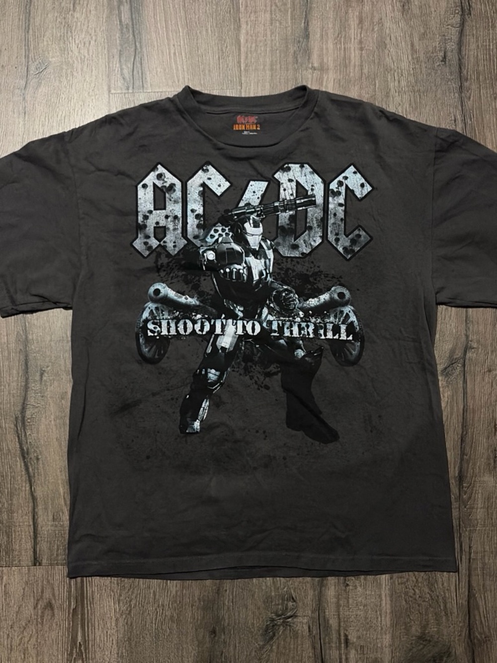 Vintage 2010 AC/DC Iron Man 2 Marvel Promo T-Shirt Large